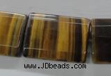 CTE317 15.5 inches 25*35mm faceted rectangle yellow tiger eye beads