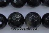 CTE447 15.5 inches 18mm faceted round blue tiger eye beads