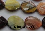 CTE468 15.5 inches 18*20mm faceted flat teardrop mixed tiger eye beads