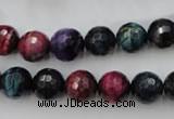 CTE582 15.5 inches 8mm faceted round colorful tiger eye beads