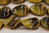 CTE638 15.5 inches 13*18mm twisted oval yellow tiger eye beads wholesale