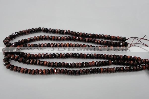 CTE65 15.5 inches 5*8mm faceted rondelle red tiger eye gemstone beads