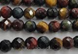 CTE711 15.5 inches 6mm faceted round mixed color tiger eye beads