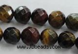 CTE714 15.5 inches 12mm faceted round mixed color tiger eye beads