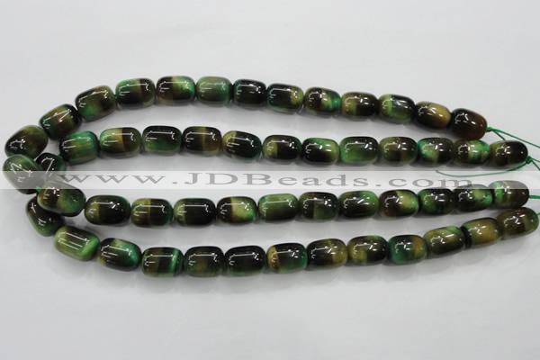 CTE80 15.5 inches 11*15mm drum green tiger eye gemstone beads