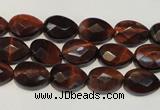 CTE881 15.5 inches 8*12mm faceted flat teardrop red tiger eye beads