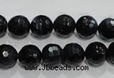 CTE923 15.5 inches 10mm faceted round silver tiger eye beads