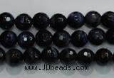 CTE932 15.5 inches 8mm faceted round dyed blue tiger eye beads