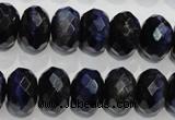 CTE943 15.5 inches 10*14mm faceted rondelle dyed blue tiger eye beads