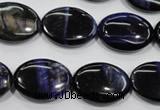 CTE953 15.5 inches 13*18mm oval dyed blue tiger eye beads wholesale