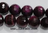 CTE974 15.5 inches 12mm faceted round dyed red tiger eye beads