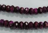 CTE980 15.5 inches 5*8mm faceted rondelle dyed red tiger eye beads