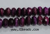 CTE981 15.5 inches 6*10mm faceted rondelle dyed red tiger eye beads