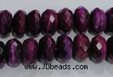 CTE982 15.5 inches 8*12mm faceted rondelle dyed red tiger eye beads