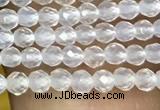 CTG1000 15.5 inches 2mm faceted round tiny white agate beads