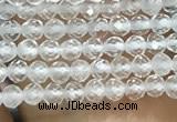 CTG1015 15.5 inches 2mm faceted round tiny white crystal beads