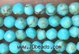 CTG1056 15.5 inches 2mm faceted round tiny turquoise beads