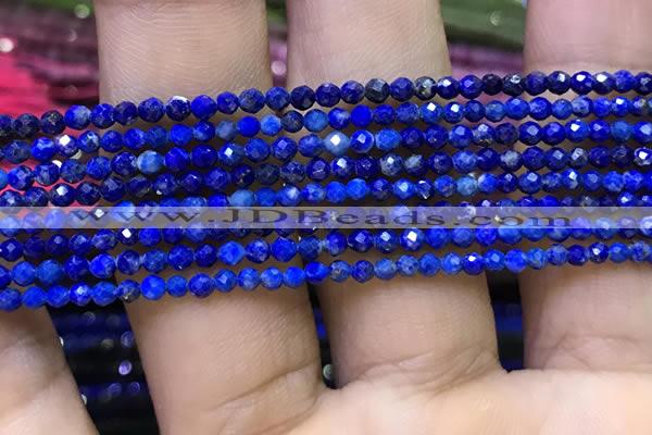 CTG1075 15.5 inches 2mm faceted round tiny lapis lazuli beads