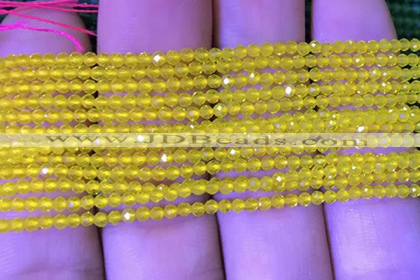 CTG1093 15.5 inches 2mm faceted round tiny quartz glass beads