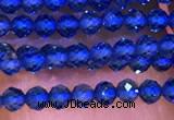 CTG1099 15.5 inches 2mm faceted round tiny quartz glass beads