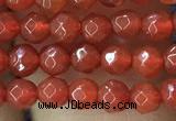 CTG1113 15.5 inches 3mm faceted round tiny red agate beads