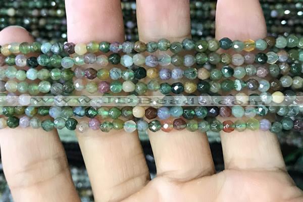 CTG1116 15.5 inches 3mm faceted round tiny Indian agate beads