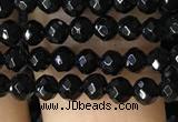 CTG1117 15.5 inches 3mm faceted round tiny black agate beads