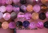 CTG1138 15.5 inches 3mm faceted round tiny tourmaline beads