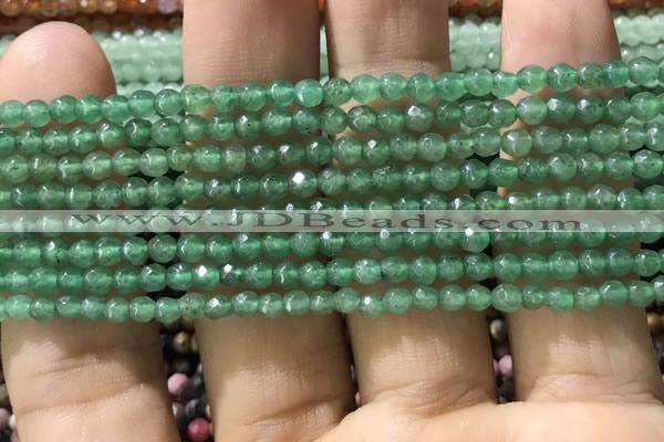 CTG1154 15.5 inches 3mm faceted round tiny green aventurine beads