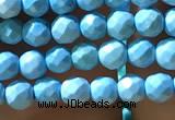 CTG1174 15.5 inches 3mm faceted round tiny turquoise beads