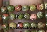 CTG1181 15.5 inches 3mm faceted round tiny unakite gemstone beads