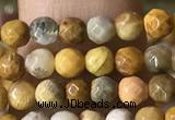 CTG1183 15.5 inches 3mm faceted round tiny fossil coral beads