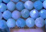 CTG1214 15.5 inches 4mm faceted round tiny amazonite beads