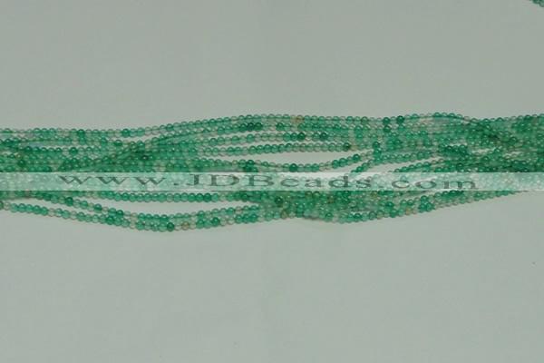 CTG122 15.5 inches 2mm round tiny green agate beads wholesale