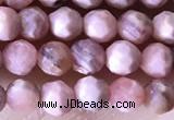 CTG1323 15.5 inches 4mm faceted round rhodochrosite beads wholesale