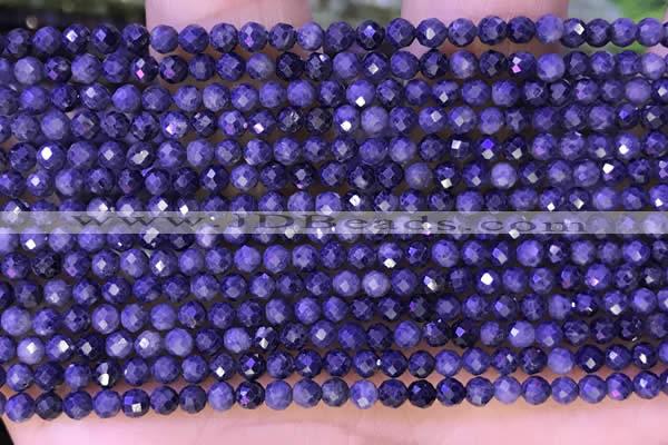 CTG1334 15.5 inches 3mm faceted round sapphire beads wholesale