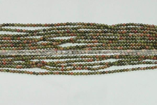 CTG134 15.5 inches 3mm round tiny unakite gemstone beads wholesale