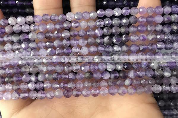 CTG1343 15.5 inches 4mm faceted round amethyst beads wholesale