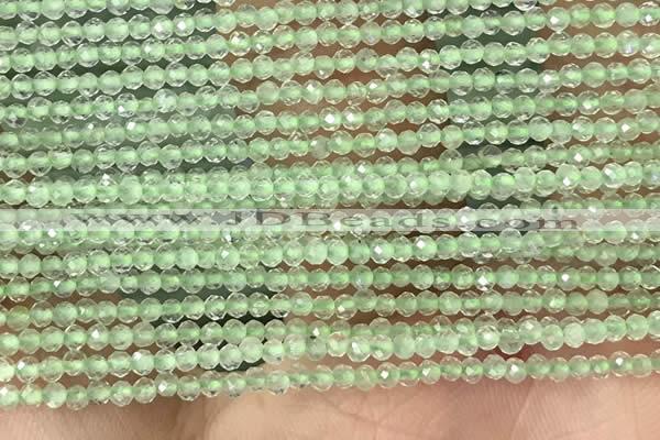 CTG1346 15.5 inches 2mm faceted round prehnite beads wholesale