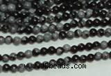 CTG136 15.5 inches 3mm round tiny snowflake obsidian beads wholesale