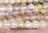 CTG1405 15.5 inches 2mm faceted round golden rutilated quartz beads