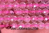 CTG1406 15.5 inches 2mm faceted round strawberry quartz beads