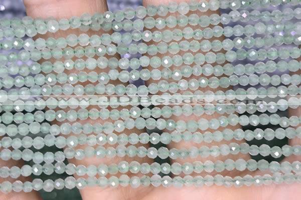 CTG1410 15.5 inches 2mm faceted round prehnite beads wholesale