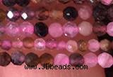 CTG1436 15.5 inches 2mm faceted round tourmaline beads wholesale