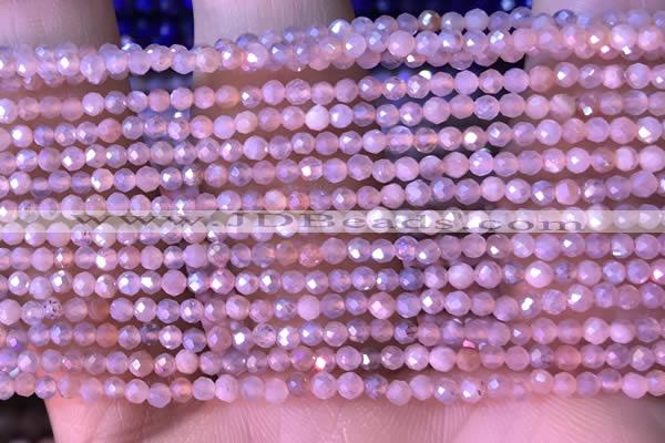 CTG1452 15.5 inches 2mm faceted round AB-color moonstone beads