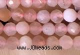 CTG1501 15.5 inches 3mm faceted round strawberry quartz beads