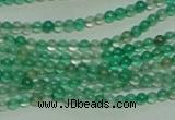 CTG152 15.5 inches 3mm round tiny green agate beads wholesale