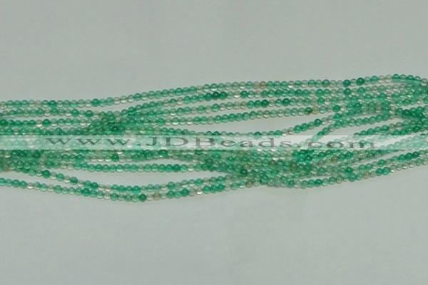 CTG152 15.5 inches 3mm round tiny green agate beads wholesale