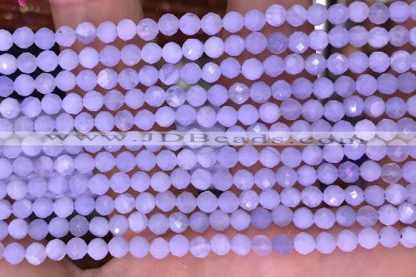 CTG1605 15.5 inches 3.8mm faceted round tiny blue lace agate beads