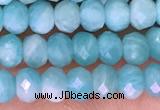 CTG1611 15.5 inches 3*4mm faceted rondelle tiny amazonite beads